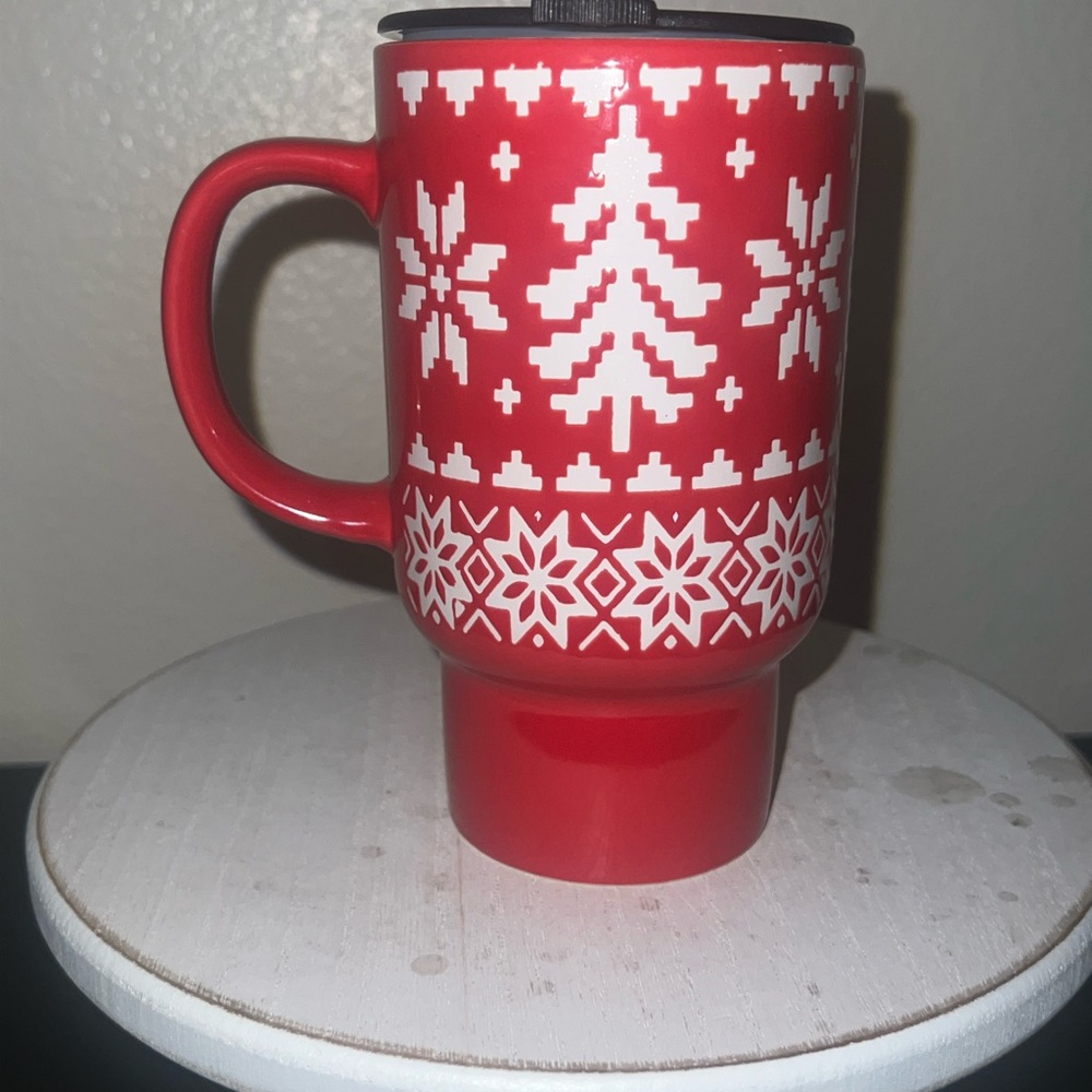 2/30 Christmas Sweater Festive Red Travel Mug